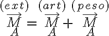 \vec M_A^{(ext)}=\vec M_A^{(art)}+\vec M_A^{(peso)}