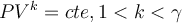  PV^k = cte, 1 < k < \gamma 