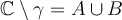 \mathbb{C} \setminus \gamma = A\cup B