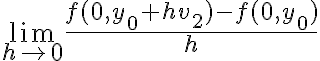 \lim_{h \to 0} \frac{ f(0, y_0 + hv_2) - f(0, y_0)}{h}