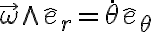\vec{\omega}\wedge\hat{e}_r=\dot{\theta}\hat{e}_\theta \vec{\omega}\wedge\hat{e}_r=\dot{\theta}\hat{e}_\theta