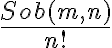  \frac{Sob(m,n)}{n!} 