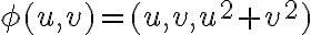 \phi(u,v) = (u,v,u^2+v^2)