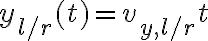  y_{l/r}(t) = v_{y,l/r} t 