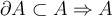 \partial A\subset A \Rightarrow A