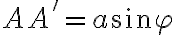 AA'=a\sin\varphi AA'=a\sin\varphi