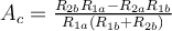 A_c=\frac{R_{2b}R_{1a}-R_{2a}R_{1b}}{R_{1a}\left(R_{1b}+R_{2b}\right)}