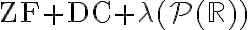 \mathsf{ZF} + \mathsf{DC} + \lambda(\mathcal{P}(\mathbb{R}))