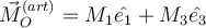  \vec{M}_O^{(art)}=M_1\hat{e_1}+M_3\hat{e_3} 