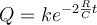 \displaystyle Q = ke^{-2\frac{R}{C}t} 