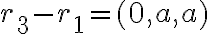 r_3 - r_1=(0,a,a)