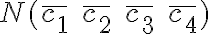  N(\overline{c_1} \;\overline{c_2} \; \overline{c_3} \; \overline{c_4}) 