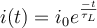 i(t)=i_{0}e^{\frac{-t}{\tau_{L}}}