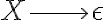 X \longrightarrow \epsilon 