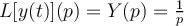  L[y(t)](p)=Y(p)= \frac {1}{p} 