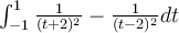   \int_{-1}^{1}{ \frac{1}{(t+2)^2} - \frac{1}{(t-2)^2}dt} 