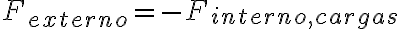  F_{externo} = - F_{interno,cargas} 