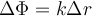 \Delta\Phi=k\Delta r