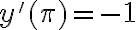y'(\pi)=-1