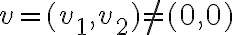 v=(v_1,v_2)\neq(0,0)