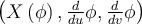 \left(X\left( \phi \right), \frac{d}{du} \phi , \frac{d}{dv} \phi \right)