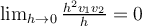 \lim_{h\to 0 } \frac{h^2v_1v_2}{h} = 0