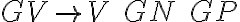 GV \rightarrow V\; GN\; GP GV \rightarrow V\; GN\; GP