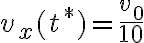 v_x(t^*)=\frac{v_0}{10}
