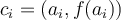 c_{i} = (a_{i},f(a_{i}))