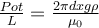 \frac{Pot}{L}=\frac{2\pi d xg\rho }{\mu _0}