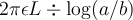  2\pi \epsilon L \div \log(a/b)   