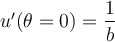 u'(\theta=0)=\dfrac{1}{b}