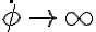  \dot \phi \to \infty 