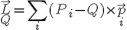 \vec{L}_Q=\sum_i(P_i-Q)\times\vec{p}_i