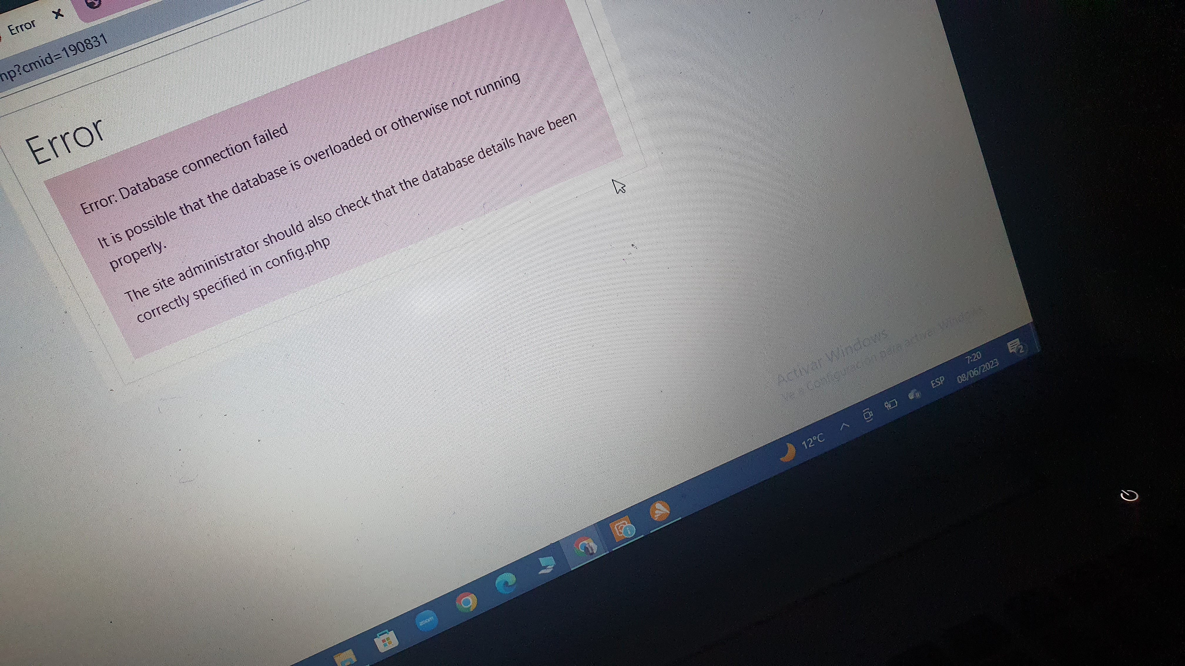 Imagen que me apareció al intentar enviar la revisión