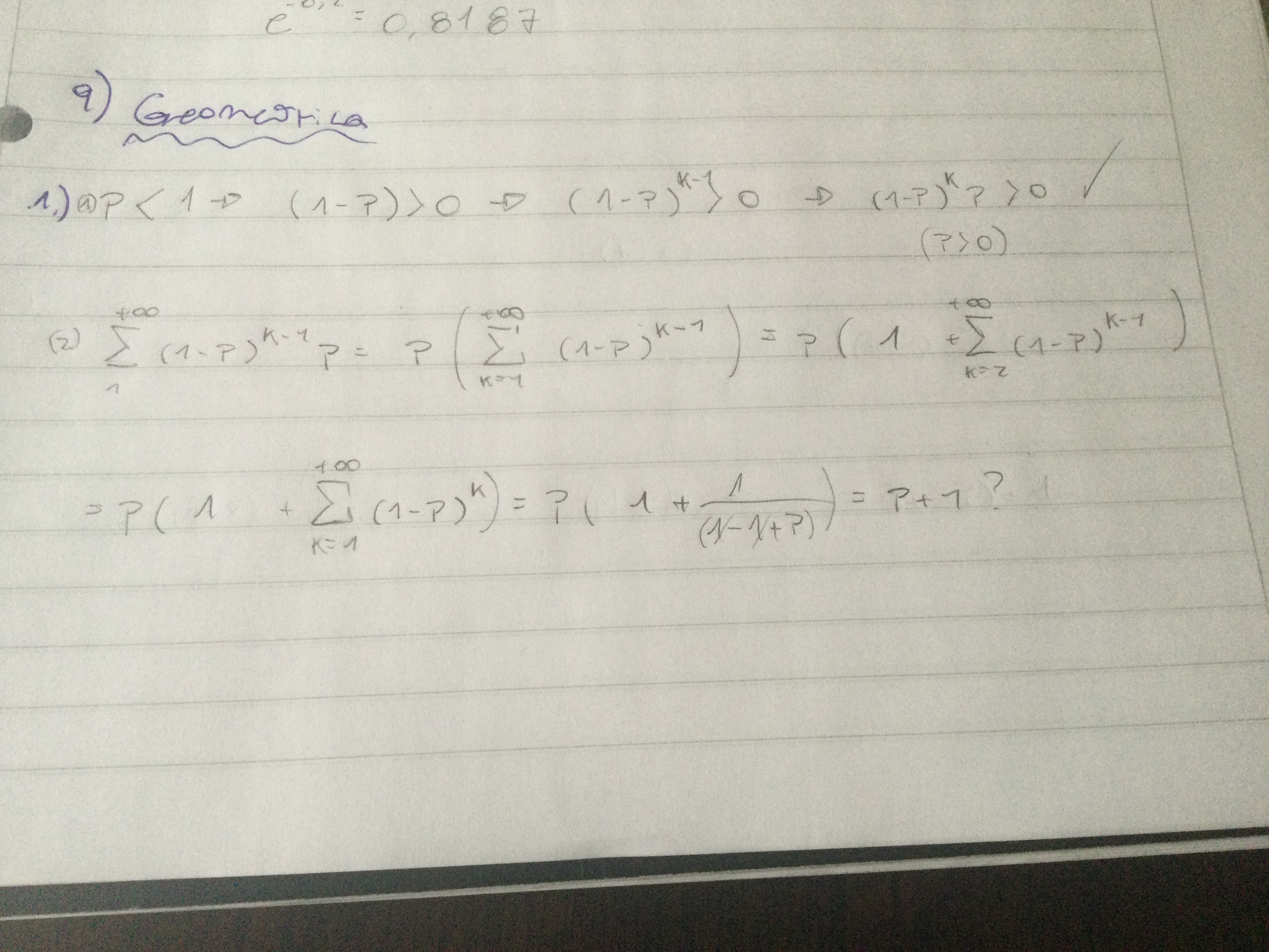 Intento de demostración de que la distribución hipergeometrica es una probabilidad