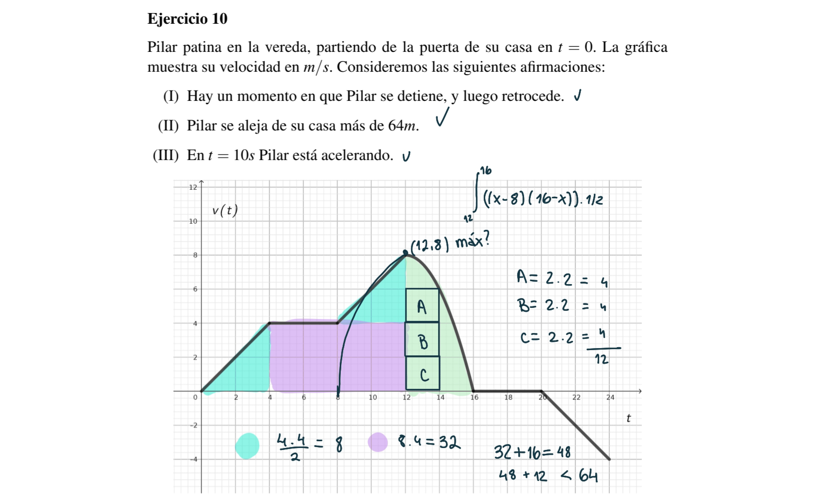 Captura del ejercicio del examen con varias anotaciones