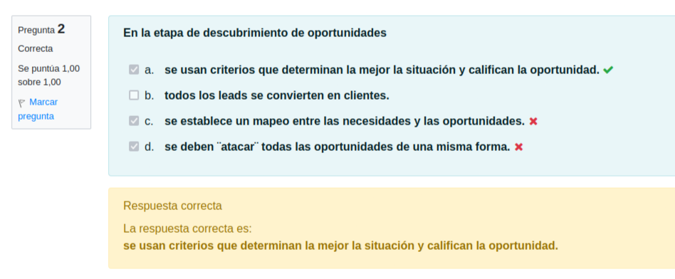 pregunta 2 del cuestionario de venta de servicios