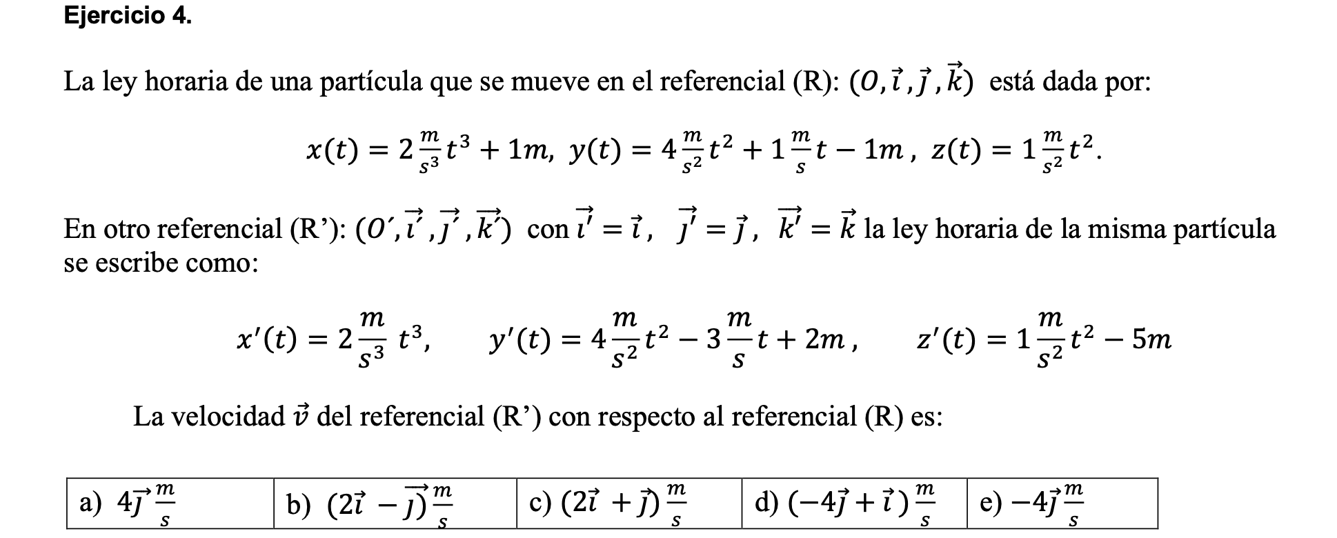 En este ejercicio me esta dando la opción e) y marca que la correcta es la a).